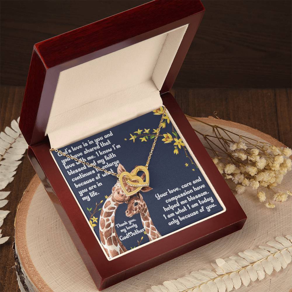 Thank You My Lovely Godmother - Interlocking Hearts Necklace