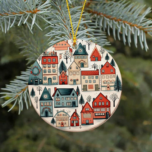 The Artistry Behind Hand-Painted Cozy Village Ceramic Ornaments