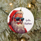 Hand-Painted Santa Claus Ceramic Ornament - 3" Glossy Christmas Decoration