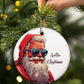 Hand-Painted Santa Claus Ceramic Ornament - 3" Glossy Christmas Decoration