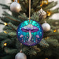 Hand-Painted Mushroom Ceramic Ornament - 3" Stained Glass Style Decoration