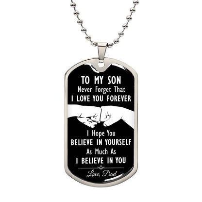 Dog Tag for Son from Dad - Luxury Military Necklace