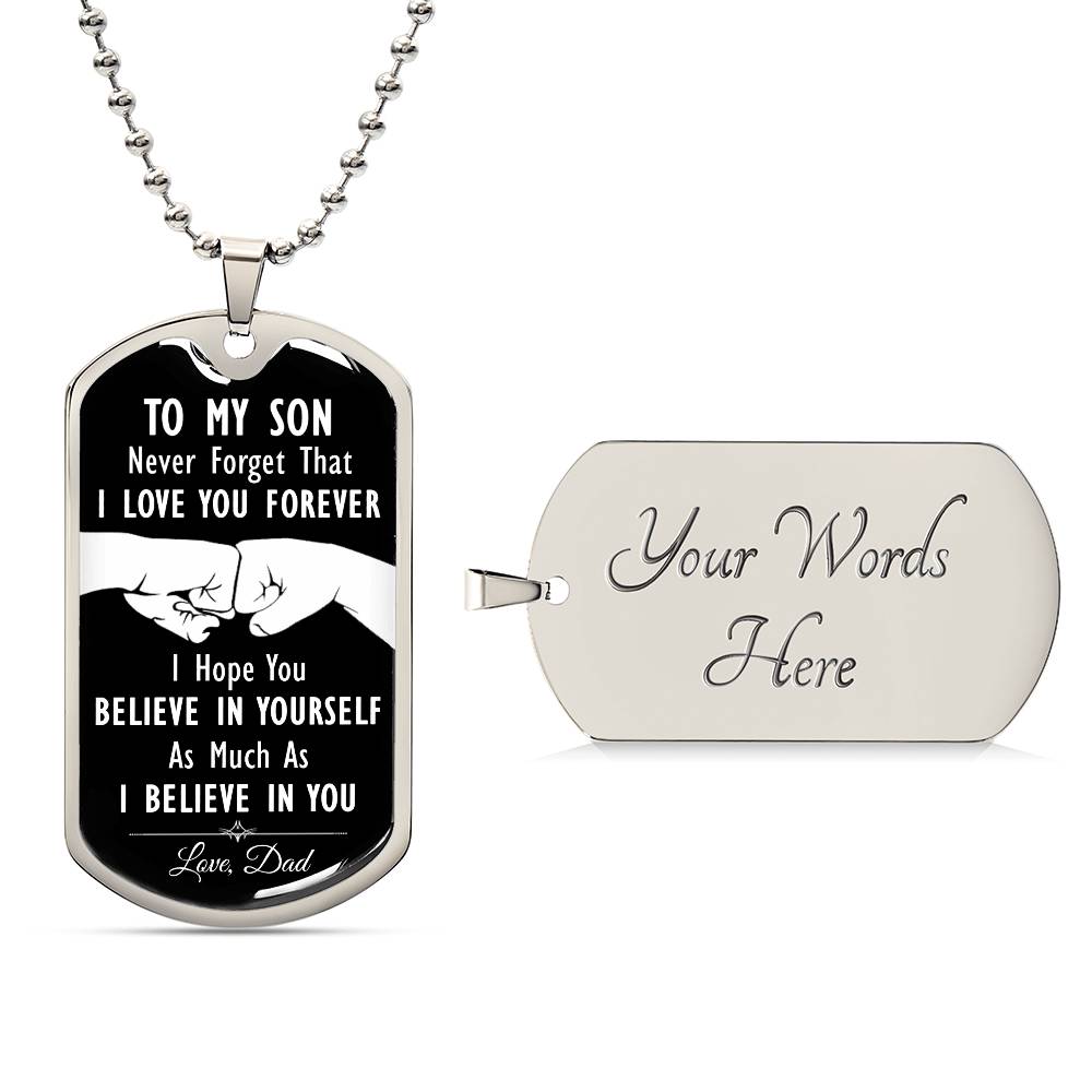 Dog Tag for Son from Dad - Luxury Military Necklace