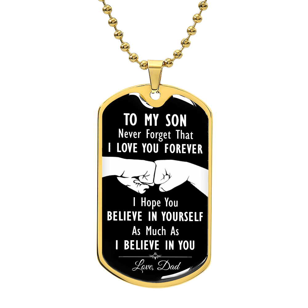 Dog Tag for Son from Dad - Luxury Military Necklace