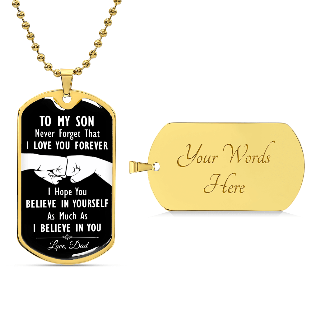 Dog Tag for Son from Dad - Luxury Military Necklace