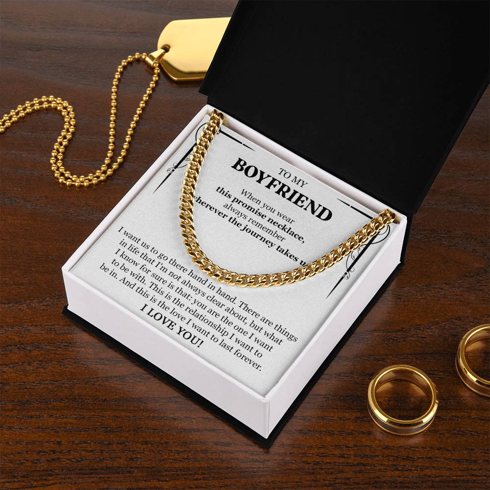 TO MY BOYFRIEND PROMISE NECKLACE - CUBAN LINK CHAIN