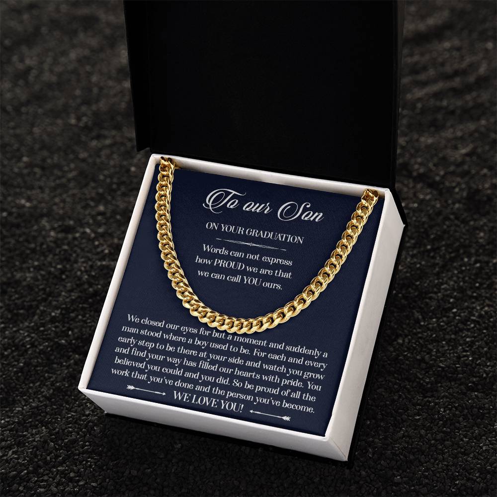 To Our Son On Your Graduation - Cuban Link Chain