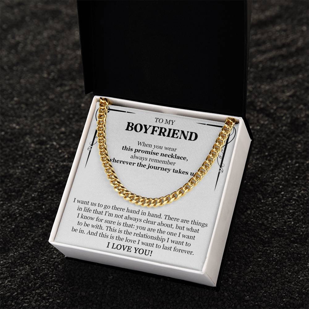 TO MY BOYFRIEND PROMISE NECKLACE - CUBAN LINK CHAIN