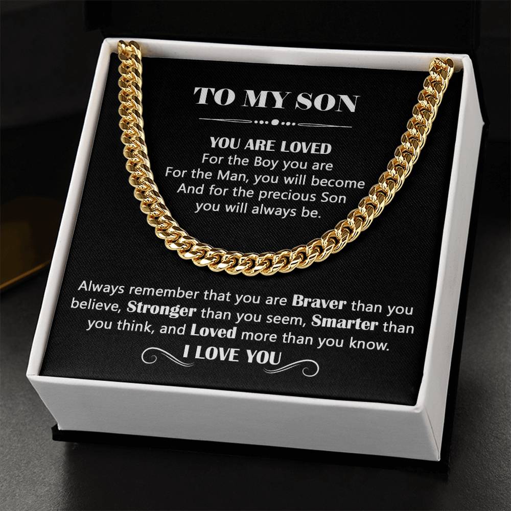 Gift for Son - To My Son - You Are Loved - Cuban Link Chain