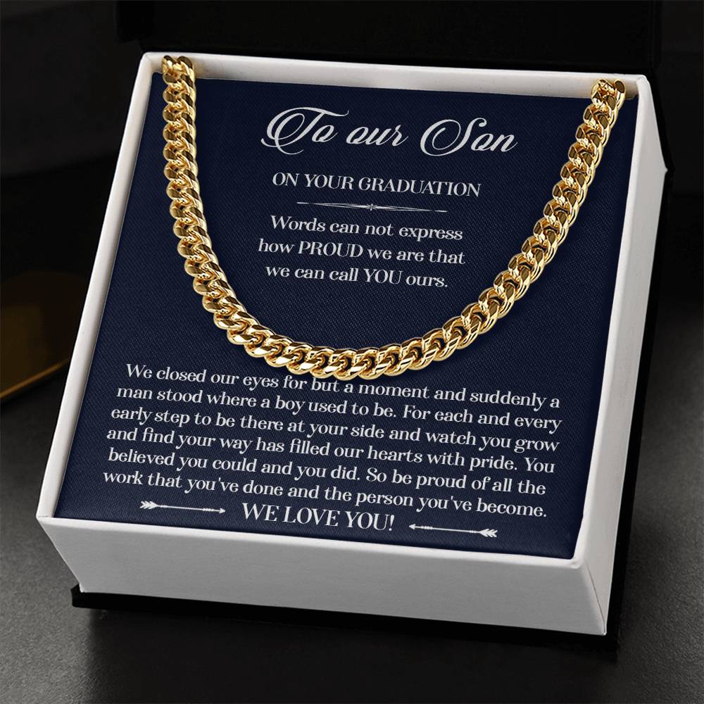 To Our Son On Your Graduation - Cuban Link Chain