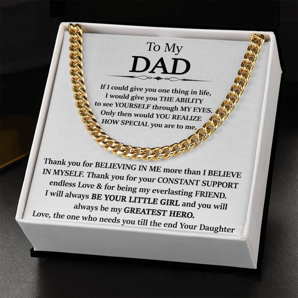 Gift for Dad from Daughter - Cuban Link Chain