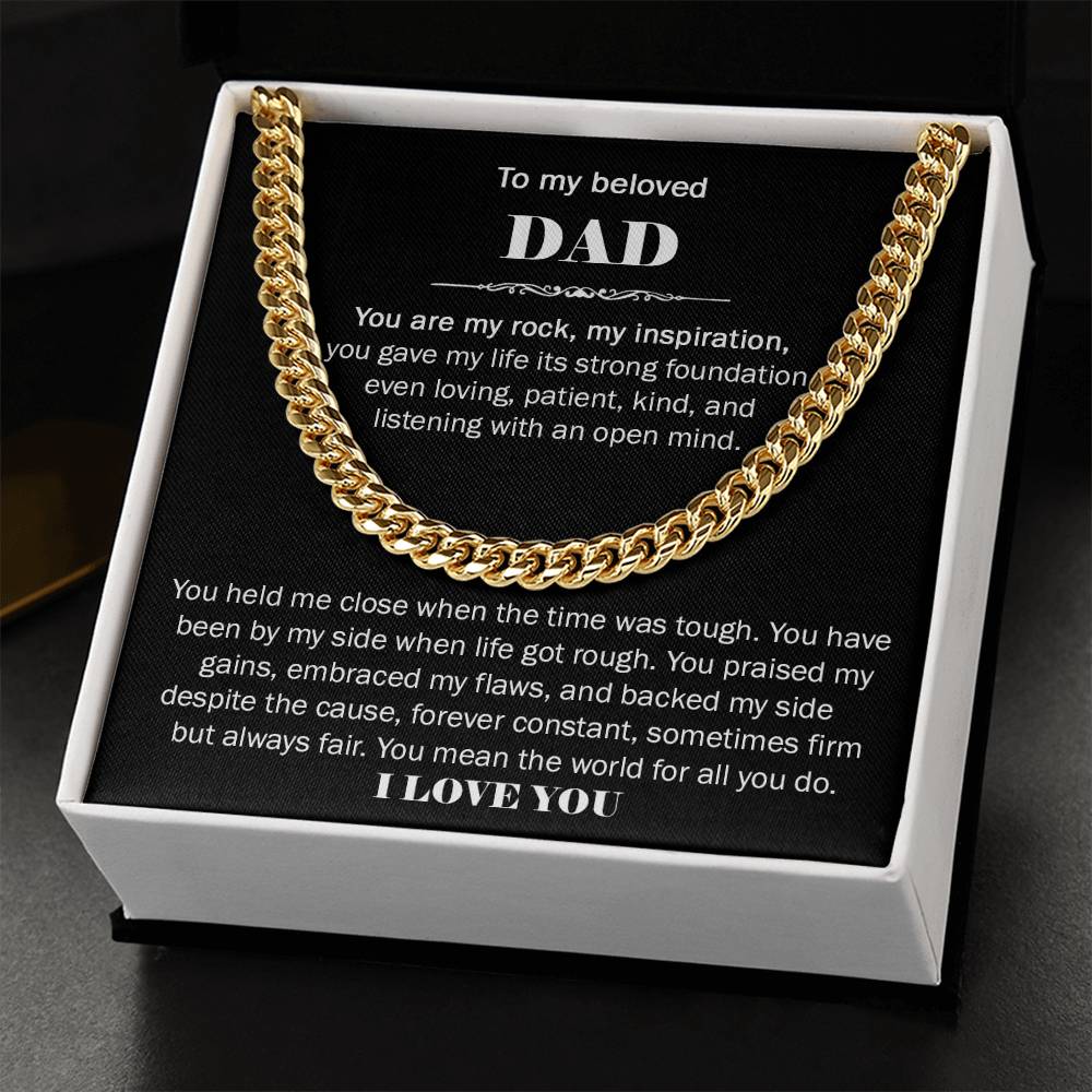 To My Beloved Dad - Cuban Link Chain