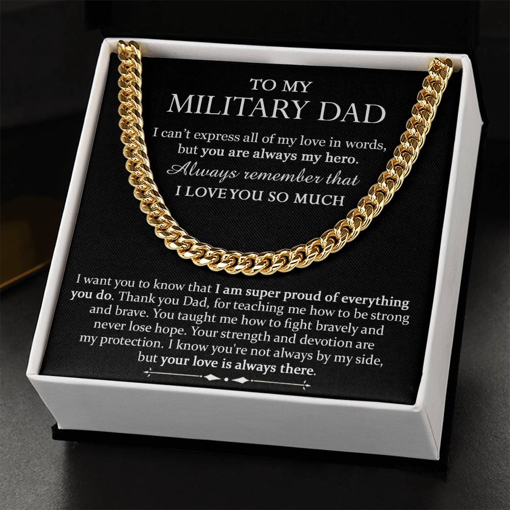 To My Military Dad - Cuban Link Chain