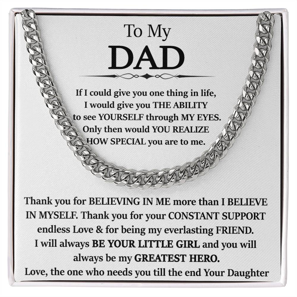 Gift for Dad from Daughter - Cuban Link Chain