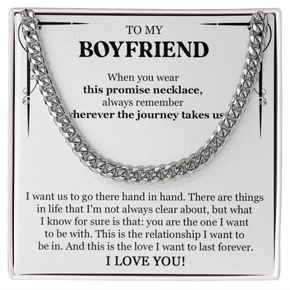 TO MY BOYFRIEND PROMISE NECKLACE - CUBAN LINK CHAIN