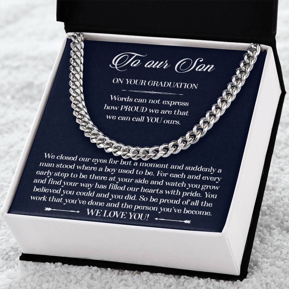 To Our Son On Your Graduation - Cuban Link Chain