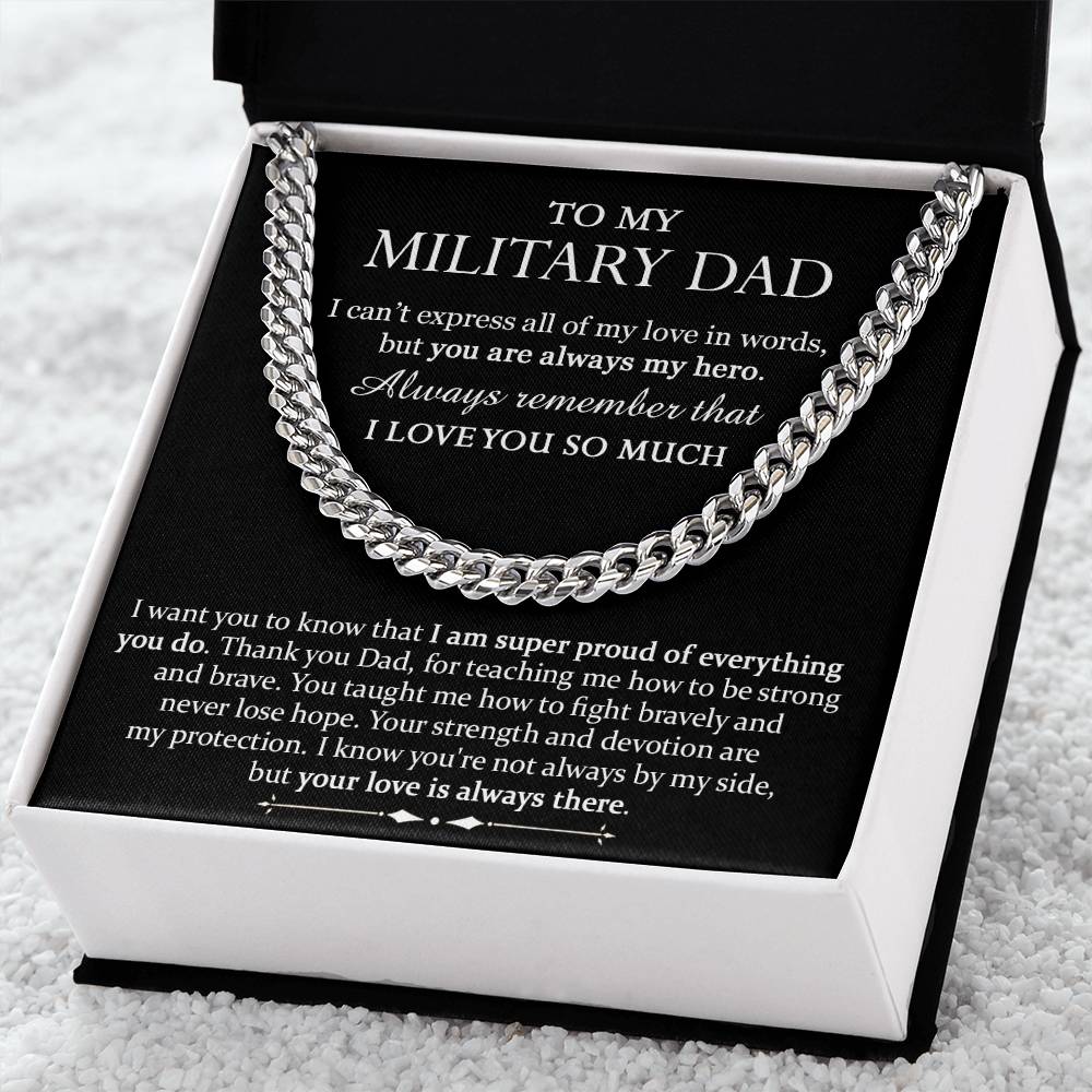 To My Military Dad - Cuban Link Chain