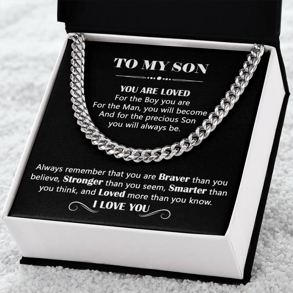 Gift for Son - To My Son - You Are Loved - Cuban Link Chain