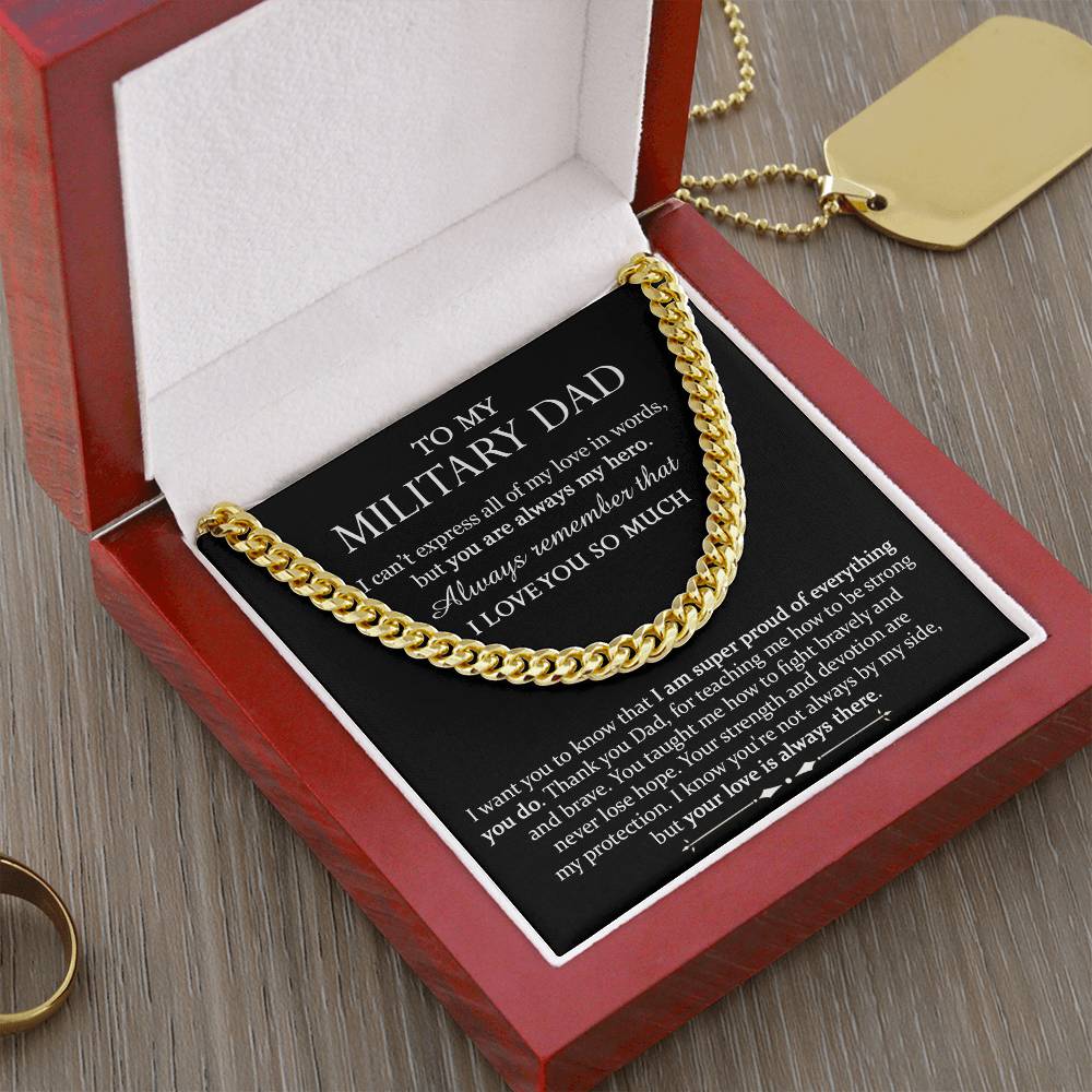 To My Military Dad - Cuban Link Chain