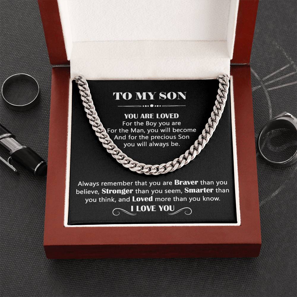 Gift for Son - To My Son - You Are Loved - Cuban Link Chain