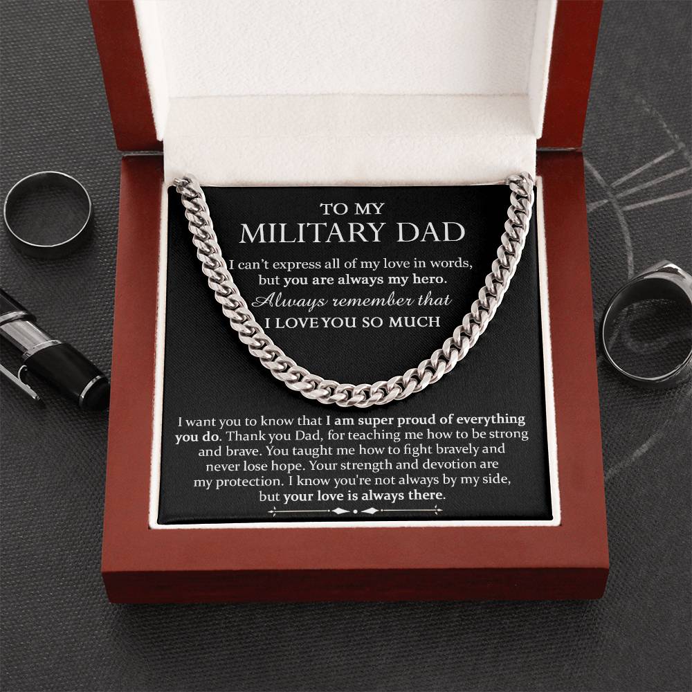 To My Military Dad - Cuban Link Chain