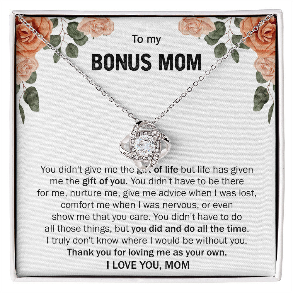 Gift for Bonus Mom - Love Knot Necklace