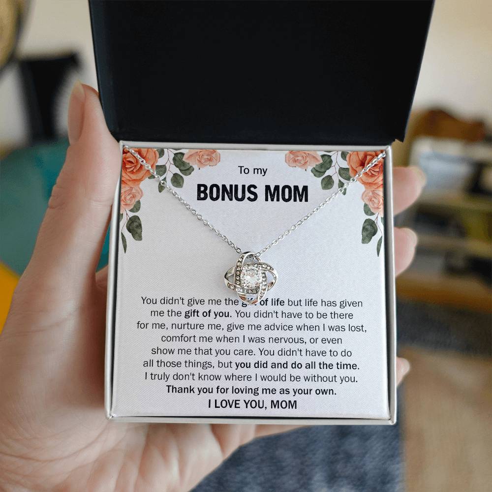 Gift for Bonus Mom - Love Knot Necklace