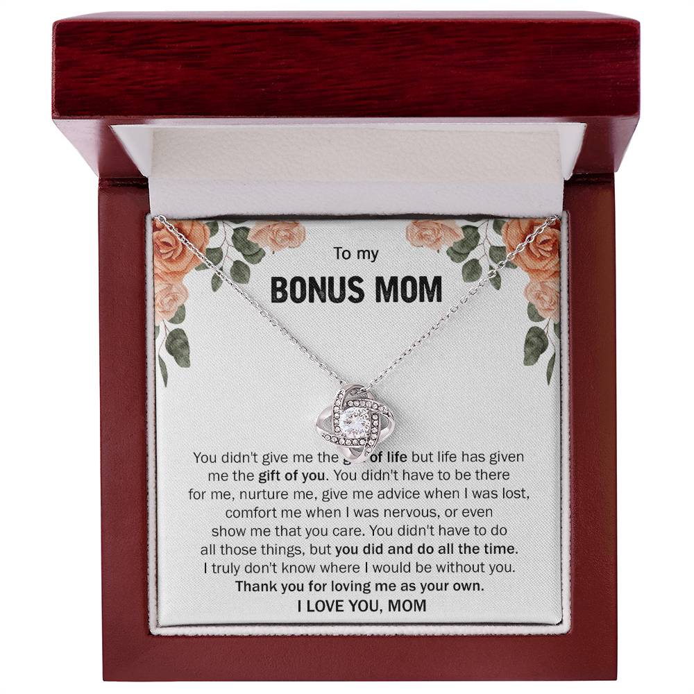 Gift for Bonus Mom - Love Knot Necklace