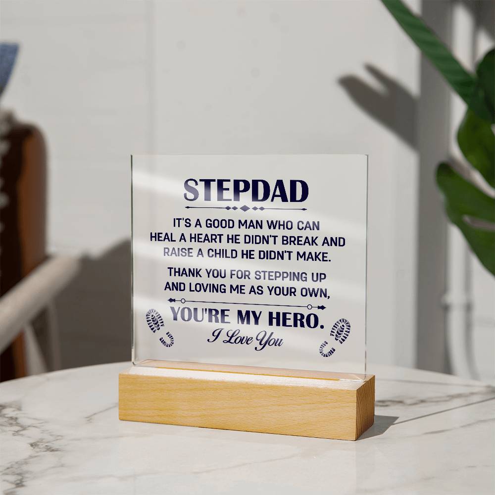 Gift for Stepdad - Square Acrylic Plaque