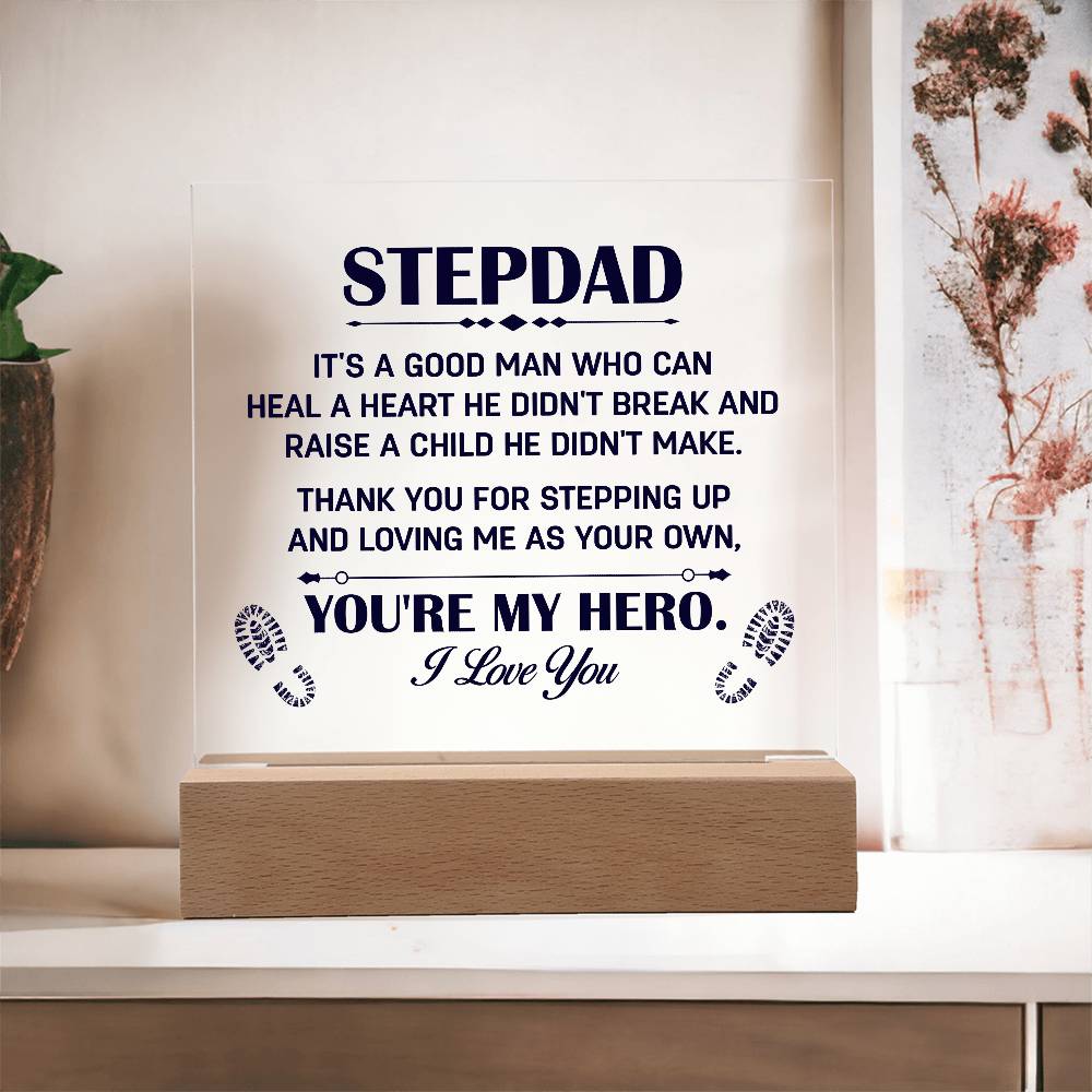 Gift for Stepdad - Square Acrylic Plaque