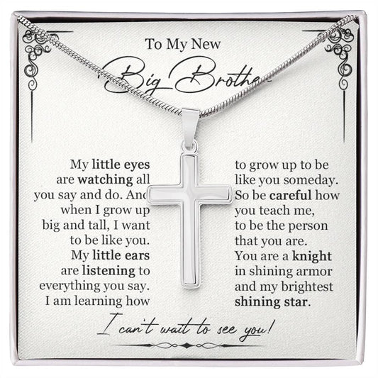 To My New Big Brother - Cross Necklace